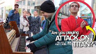 I Played Every ATTACK ON TITAN OP On Piano In Public [upl. by Sitarski485]