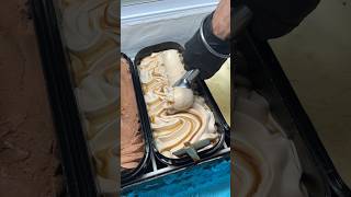 Salted Caramel Ice Cream scooping gelato dessert icecreamlovers youtubeshorts foodreels uk [upl. by Llenhoj]