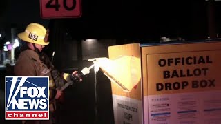 Ballot box set on fire in CA burning up to 100 ballots [upl. by Dnalrag390]