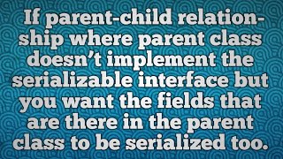 Serialization in Java with writeObject and readObject methods  Serialization with inheritance [upl. by Aynam960]