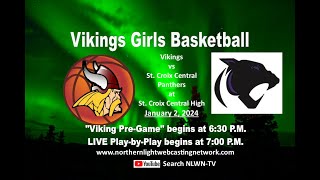 Colfax Viking Girls Basketball at Saint Croix Central Panthers [upl. by Dow]