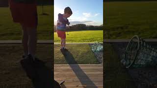 Slow motion of Isaacs 6 year old golf swing at Ormonde fields golf club [upl. by Gazo]