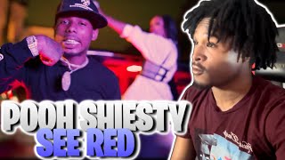 POOH SHIESTY  See Red Official Music Video REACTION [upl. by Staffard119]