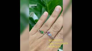 Chrome diopside tanzanite and rhodolite stacking rings handcrafted in the Philippines [upl. by Adnamahs]