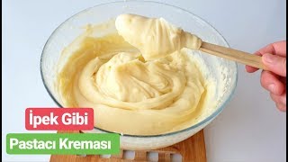 ŞEKLI BOZULMAYAN IPEK GIBI BASİT PASTACI KREMASI TARİFİ 💯 CREAM PATISSERIE ✔ [upl. by Lena]