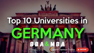 Top 10 universities in Germany BBA amp MBA Program [upl. by Nachison]