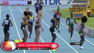 Kenya wins 4x4M Relay Mixed Heat 1 [upl. by Schlessel243]