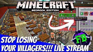 Villager Trading Hall Bedrock  How to STOP LOSING YOUR VILLAGERS [upl. by Karie]