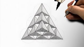 Drawing a Pyramid of Tetrahedrons ▲ Sacred Geometry [upl. by Ventre530]