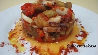 Ensalada de pulpo con escalivada [upl. by Bergstrom]