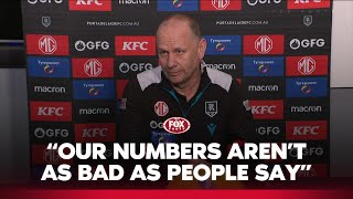 Ken Hinkley Our numbers arent so bad  Port Adelaide press conference  Fox Footy [upl. by Nwahsak]