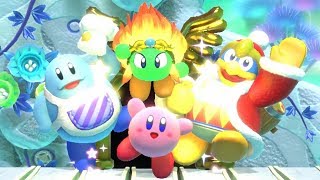 Kirby Star Allies 100 Walkthrough Part 4  World 4 FarFlung Starlight Heroes Part 1 of 2 [upl. by Aleahc]