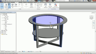 Parametric Circular Table with Glass Panel  Revit Families [upl. by Ailliw]