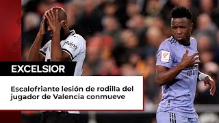 Escalofriante lesión de rodilla del jugador de Valencia conmueve [upl. by Moyers]