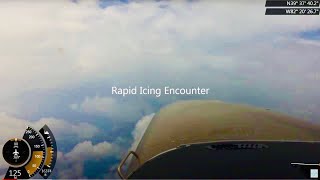 Cessna 206 Rapid Icing Encounter [upl. by Ardnos]