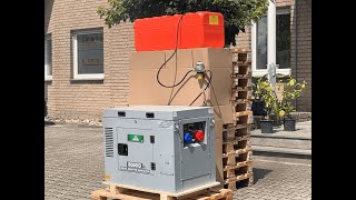 Diesel Inverter Stromaggregat FME 8000iDSP 230V amp 400V Inbetriebnahme Selbstentlüftender Aufbau [upl. by Also]