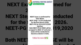 NTA guide line for NEXT mbbs  NEXT entrance exam NMCNTA nta neetexam Vaibhav Sharma MBBS [upl. by Krystalle]