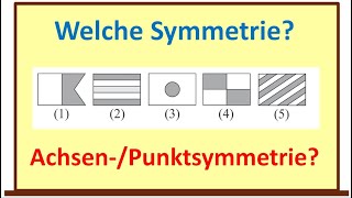 Achsen und Punktsymmetrie  Mathewettbewerb Hessen  Symmetrieachsen erkennen  einfach erklärt [upl. by Nnaeirb]