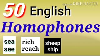 50 English Homophones with meaning Same pronounce amp different spelling amp meaning Salim Sir Tamboli [upl. by Calvina]