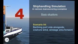 Shiphandling  Scenario 04 Berthing in onshore wind windage area forward [upl. by Lemrac870]