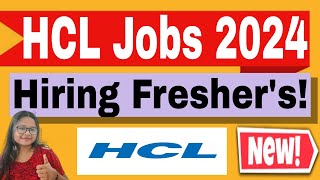 HCL Off Campus Hiring 2024 Hiring Freshers for Customer Support  Apply Now [upl. by Madelon]