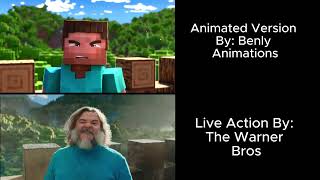 Minecraft Movie Trailer Animated Vs Live Action [upl. by Asiluy284]