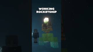 Working Rocket Ship in Minecraft 😳 minecraft minecrafttutorial minecraftbuilding shorts [upl. by Asirahc]