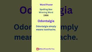 Odontalgia Winning Spelling Bee Word of 1986 [upl. by Kamila]