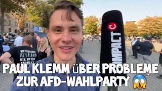 Paul Klemm von Compact über Probleme zur AfD Wahlparty Bodo Ramelow Erfurt Landtagswahl Thüringen [upl. by Ynatirb]