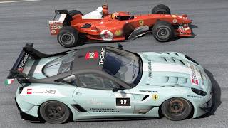 Michael Schumacher Ferrari F2004 F1 vs Supercars at Laguna Seca [upl. by Ahgiela]