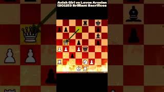 Anish Giri vs Levon Aronian 2012  3 Brilliant Sacrifices  shorts [upl. by Novat]