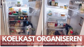 KOELKAST ORGANISEREN  Hoe organiseer ik mijn koelkast en diepvries  Koelkast schoonmaken amp Tips [upl. by Liew]