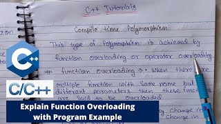 Compile time polymorphism  Function Overloading  C Programming Language Tutorials in Hindi  77 [upl. by Ialokin312]