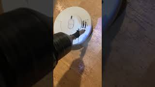 Smoke detector gets bored by a drill hole [upl. by Nodlehs]