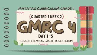 GMRC 4  MATATAG  Quarter 1 Week 2 Complete  LE Based [upl. by Nyletac250]