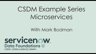 CSDM Example Series Microservices [upl. by Ahcsropal]