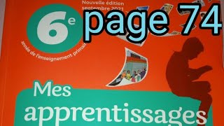 Communication et actes de languagepage 74mes apprentissage en français 6 AEP [upl. by Viveca708]