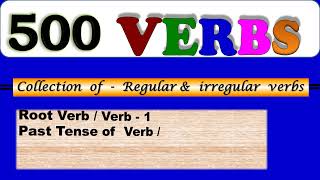 500 Verbs in English  Regular amp Irregular Verbs List  Present Participle Of Verb verbs salimsir [upl. by Catina175]