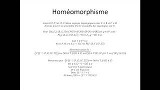 Espaces topologiques partie 28  Homéomorphisme [upl. by Berkie]