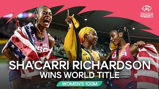 ShaCarri Richardson blazes to 100m gold 🔥  World Athletics Championships Budapest 23 [upl. by Harmon362]