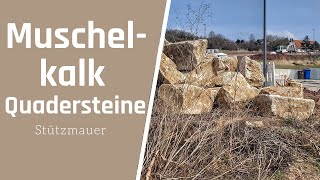 Gartengestaltung Update  die Muschelkalk Quadersteine und unsere Pflastersteine sind gekommen [upl. by Allison]