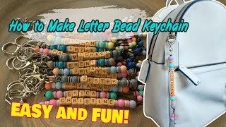 How To Make Letter Bead Keychain  DIY Tutorial  Personalized Name Keychain  Small Business [upl. by Nolan]