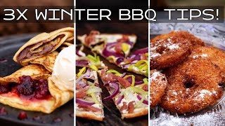 3 waanzinnige WINTER BBQ recepten Tip voor Flammkuchen appelbeignets en crepes [upl. by Annalla63]