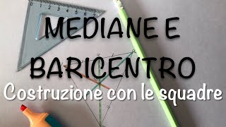 Come disegnare le Mediane e il baricentro  punti notevoli del triangolo [upl. by Na145]