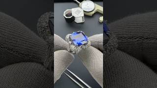 💎 Rarest Royal Blue Asscher Cut Diamond Ring from Tanzania gemstones FineJewelry shorts [upl. by Hgielah624]