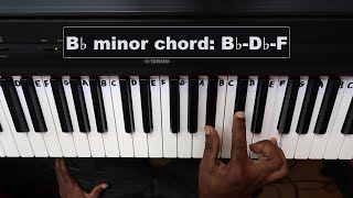 How to Play the B Flat Minor Chord on Piano [upl. by Ennaoj]