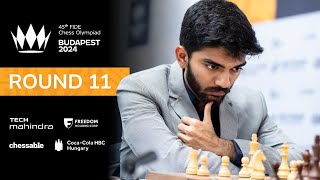 Round 11  45th FIDE CHESS OLYMPIAD [upl. by Dust177]