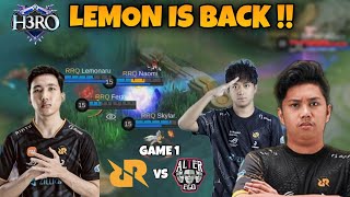 AKHIRNYA LEMOS IS BACK  RRQ VS ALTER EGO GAME 1  H3RO ESPORTS [upl. by Anema]