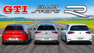 New Golf GTI v Old Golf R v Clubsport DRAG RACE [upl. by Nerval]