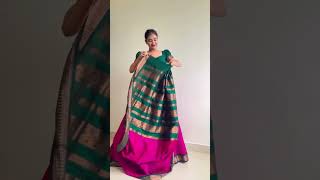 Lehenga Style Draping Saree♥️♥️♥️ drapingtechnique lehenga saree [upl. by Sirraj]